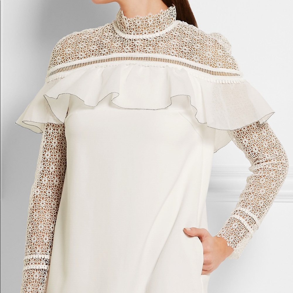 Self Portrait Lace Crepe Dress